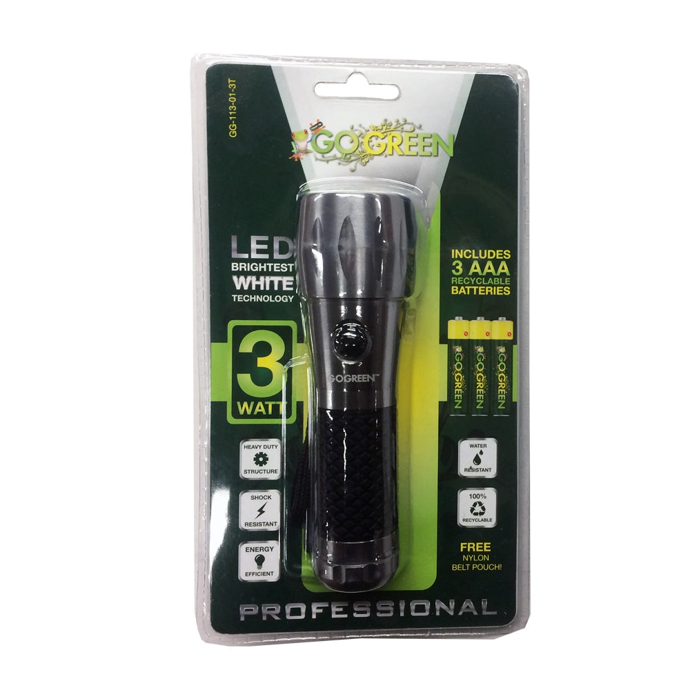 GO GREEN Torch Light LED Gogreen GG-113-01-3T 3W Tactical Flashlight