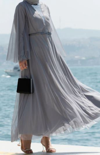 Dress Evening Grey / Lilac / Pink