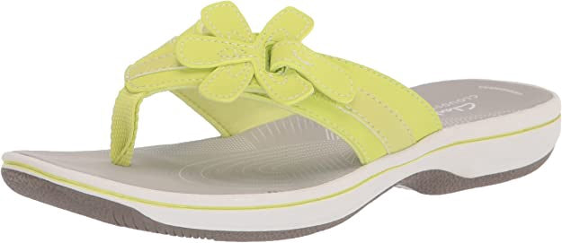 CLARKS Footwear Women Brinkley Flora FLIP-FLOP Lime / Coral