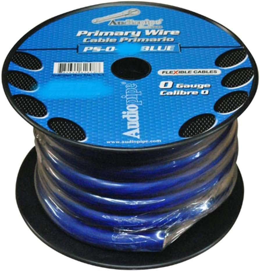 AUDIO PIPE Power Cable Car 0G PS-0-100 Blu Sold Per Roll of 100FT