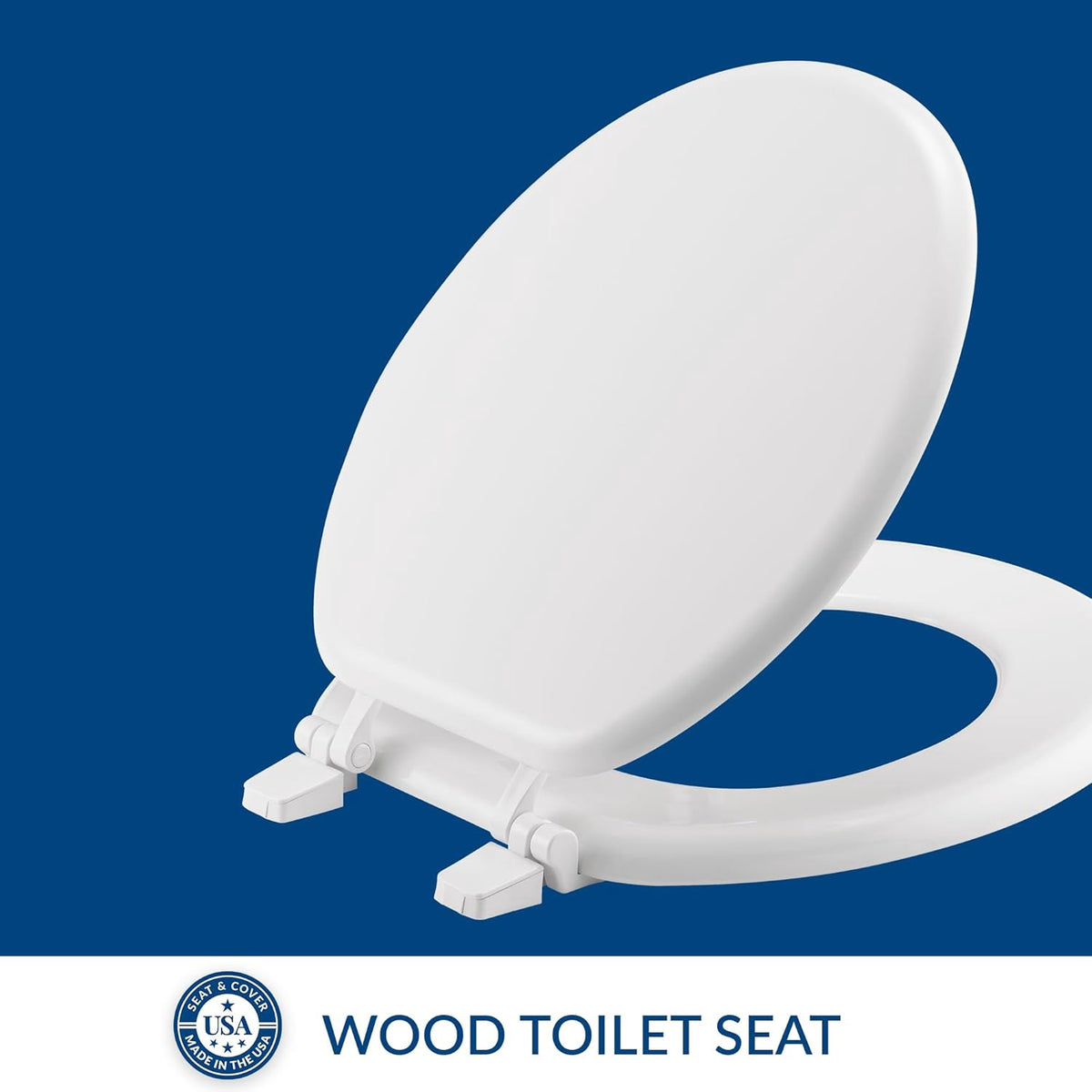 BEMIS Toilet Seat Round Wood White 400TTA
