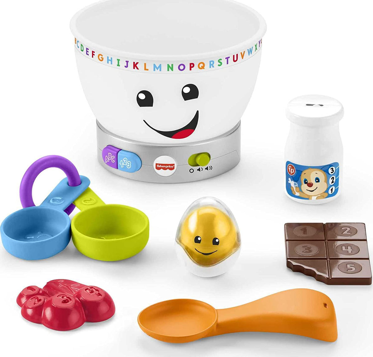FISHER-PRICE Toy Mixing Bowl W/ Pretend Food, Lights & Music
