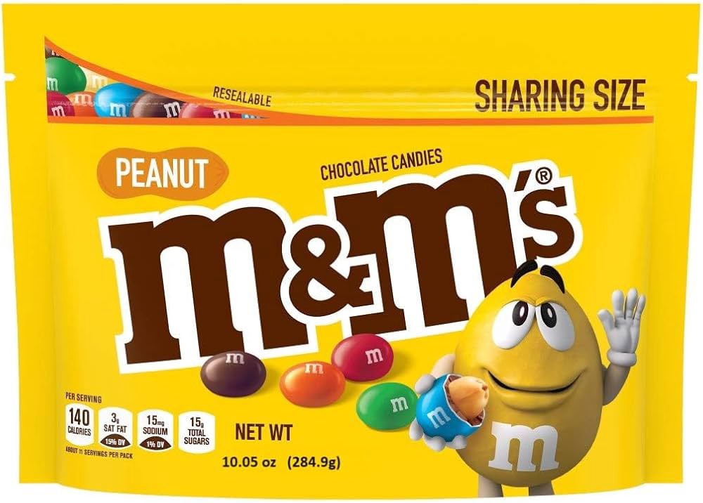 M&M Peanut Milk Chocolate Candies Sharing Size 10.05OZ 284.9G