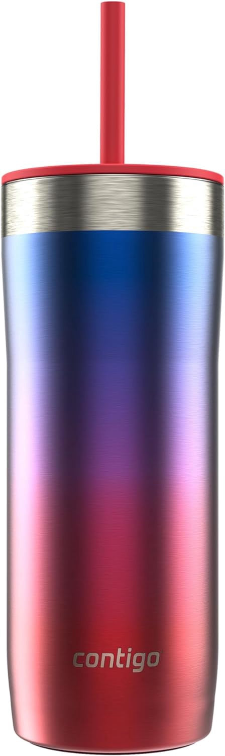 CONTIGO Travel Mug Streeterville Ombre Stainless Steel VACUUM-INSULATED Tumbler / Red Gold
