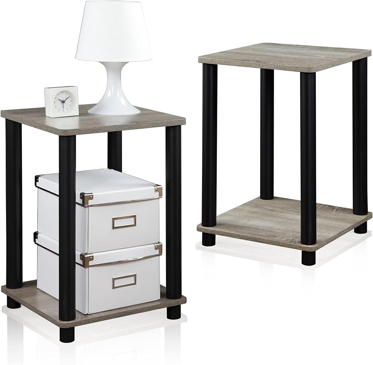 End Table Set 2PCS Small French Oak Furinno 99800GWY