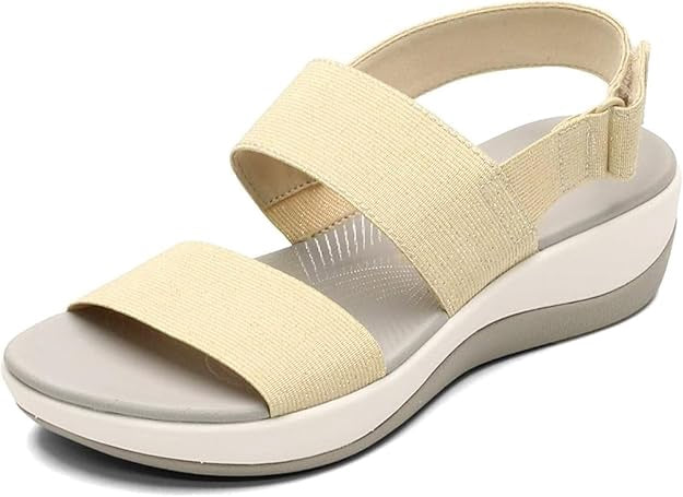 CLARKS Footwear Arla Jacory Wedge Sandal Soft Gold