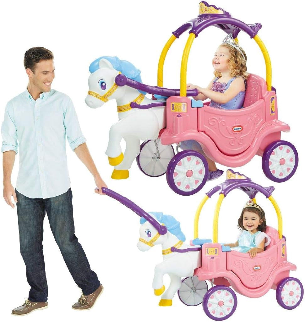 LITTLE TIKES Toy Ride on Princess Horse & Carriage XCL642326M8
