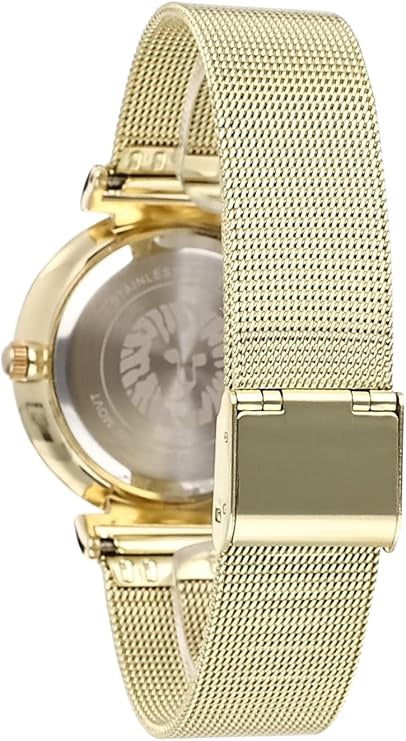 ANNE KLEIN Watch Glitter Mesh Bracelet 3780CHGB