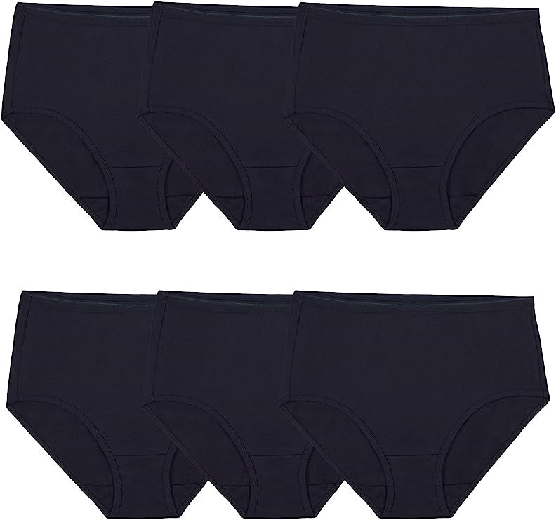 FRUIT OF THE LOOM Women Underwear 6 Pack Cotton Black