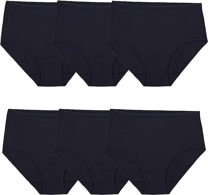 FRUIT OF THE LOOM Women Underwear 6 Pack Cotton Black