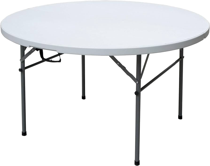 Table Folding Plastic White AC-ZY122 4FT 2 Half Round 48" X 29"