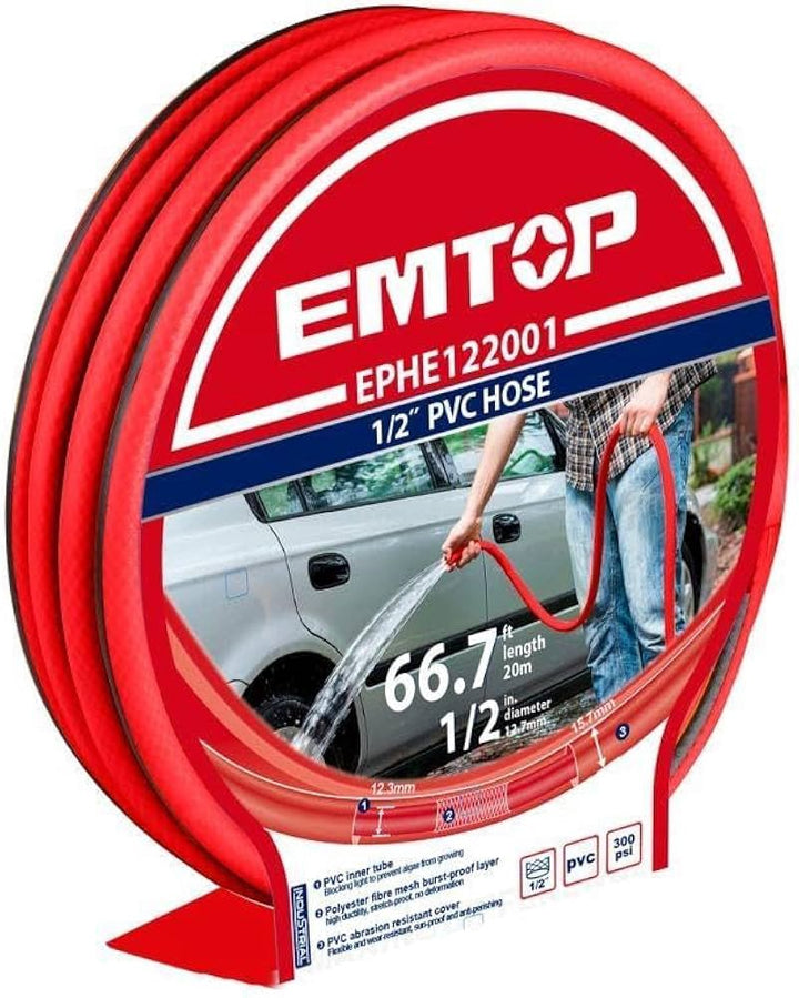 EMTOP Hose 1/2" X 20M 65.6FT Garden EPHE122001