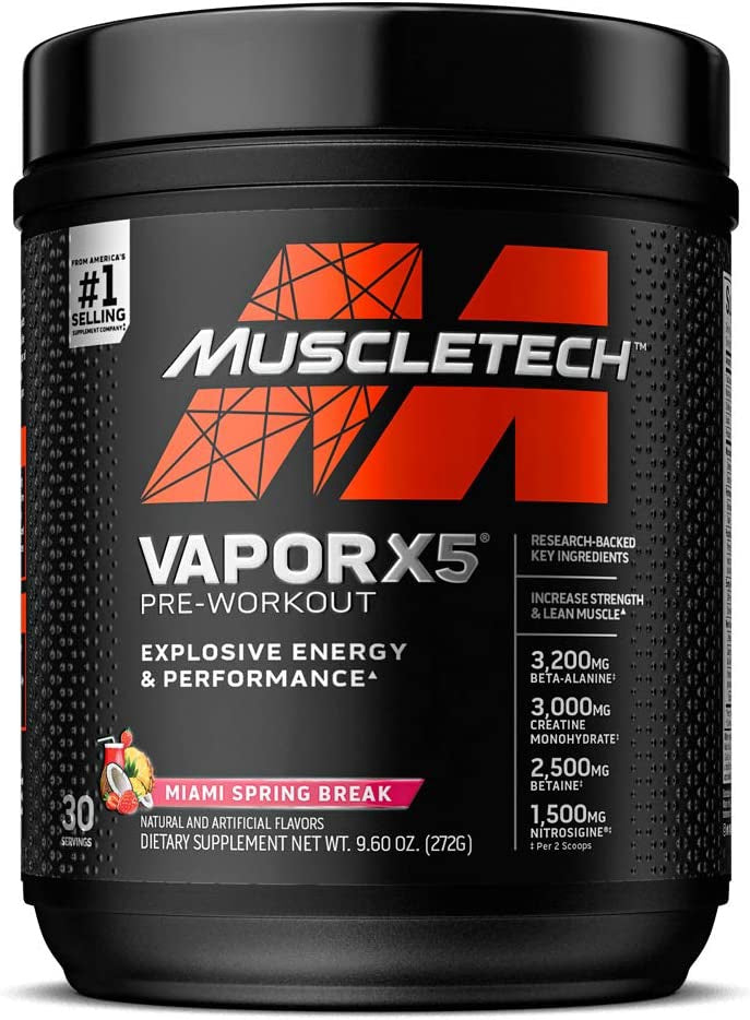 MUSCLETECH Supplement Pre Workout Powder Vapor X5 Miami Spring Break