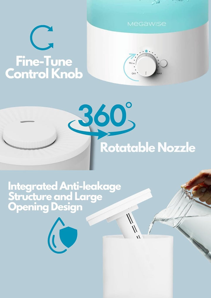 Humidifier Ultrasonic Cool Mist 1.5L Megawise