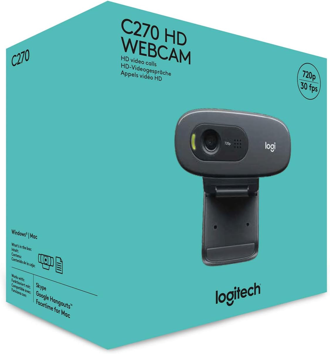 LOGITECH Computer Webcam Logitec C270 HD
