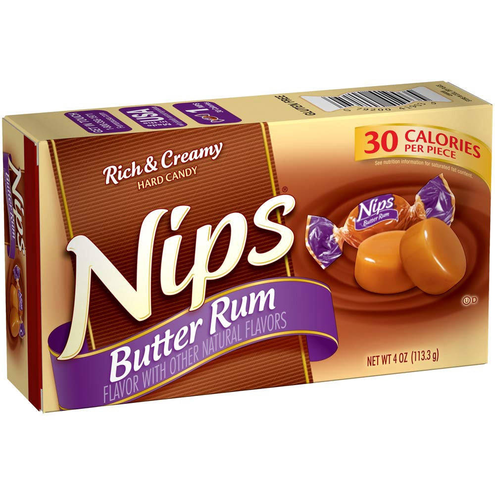 NIPS Butter Rum Flavor with Other Natural Flavors Rich & Creamy Hard Candy 4OZ 113.3G
