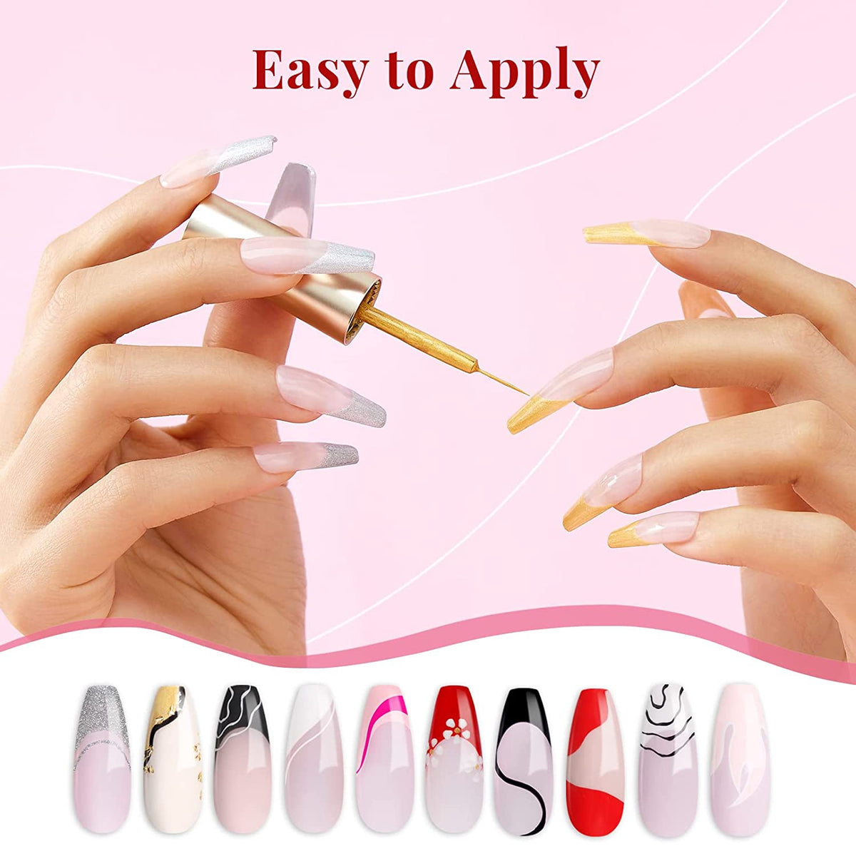 BEETLES Nail Gel Polish Art Liner Set of 6