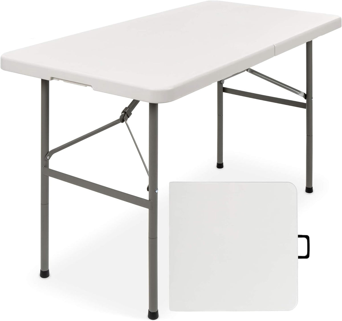 Table Folding Plastic White AC-Z120A 4FT 2 Half Rectangle 48" X 23.6" X 29"