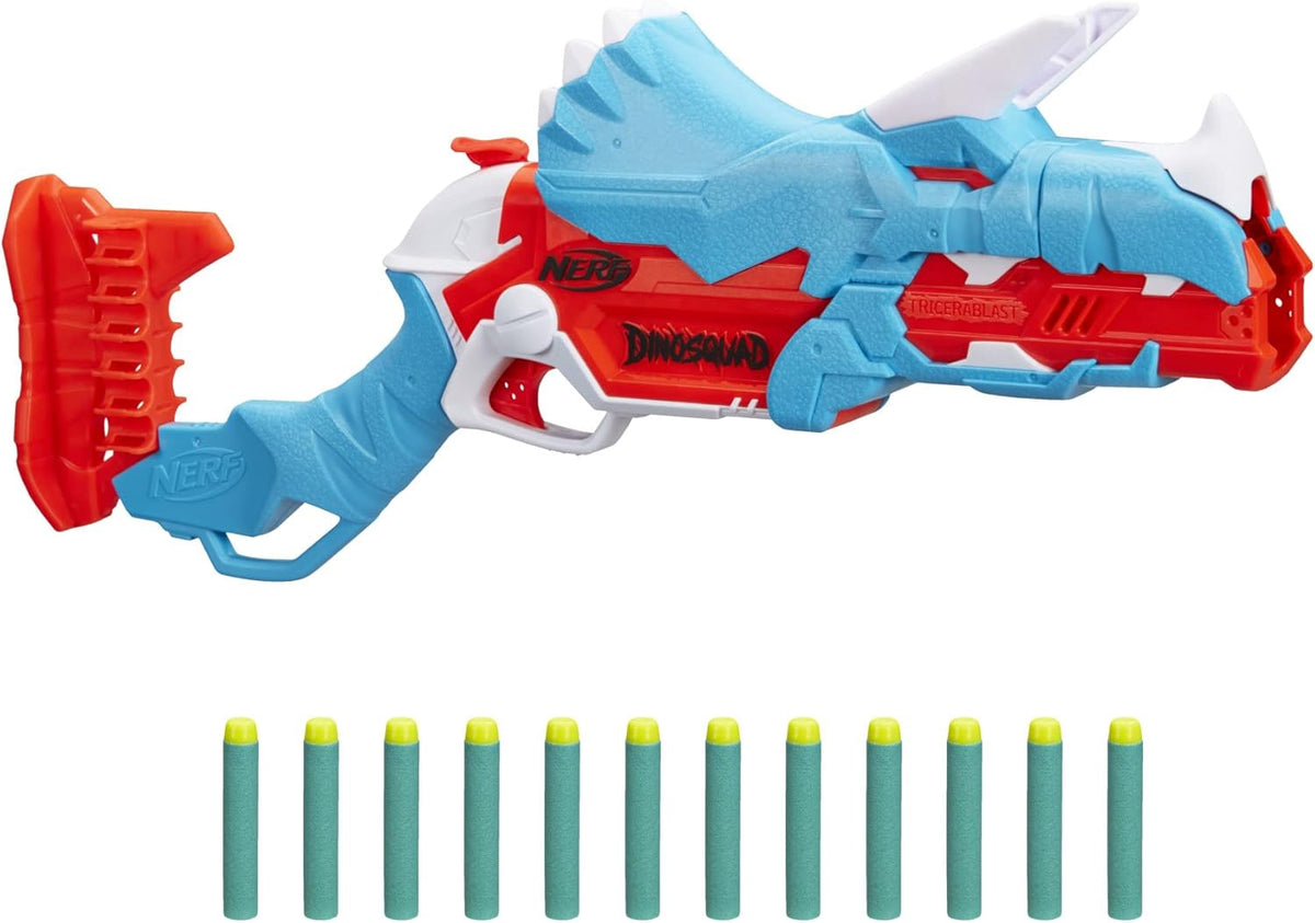 NERF Toy Dart Blaster Dinosquad TRICERA-BLAST