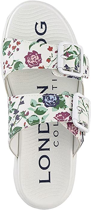 LONDON FOG Footwear Women Sandal Platform Neeta Slip on White