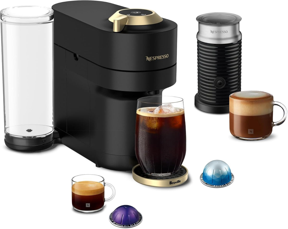 BREVILLE Coffee Maker Nespresso Vertuo Pop+ Deluxe with Aeroccino
