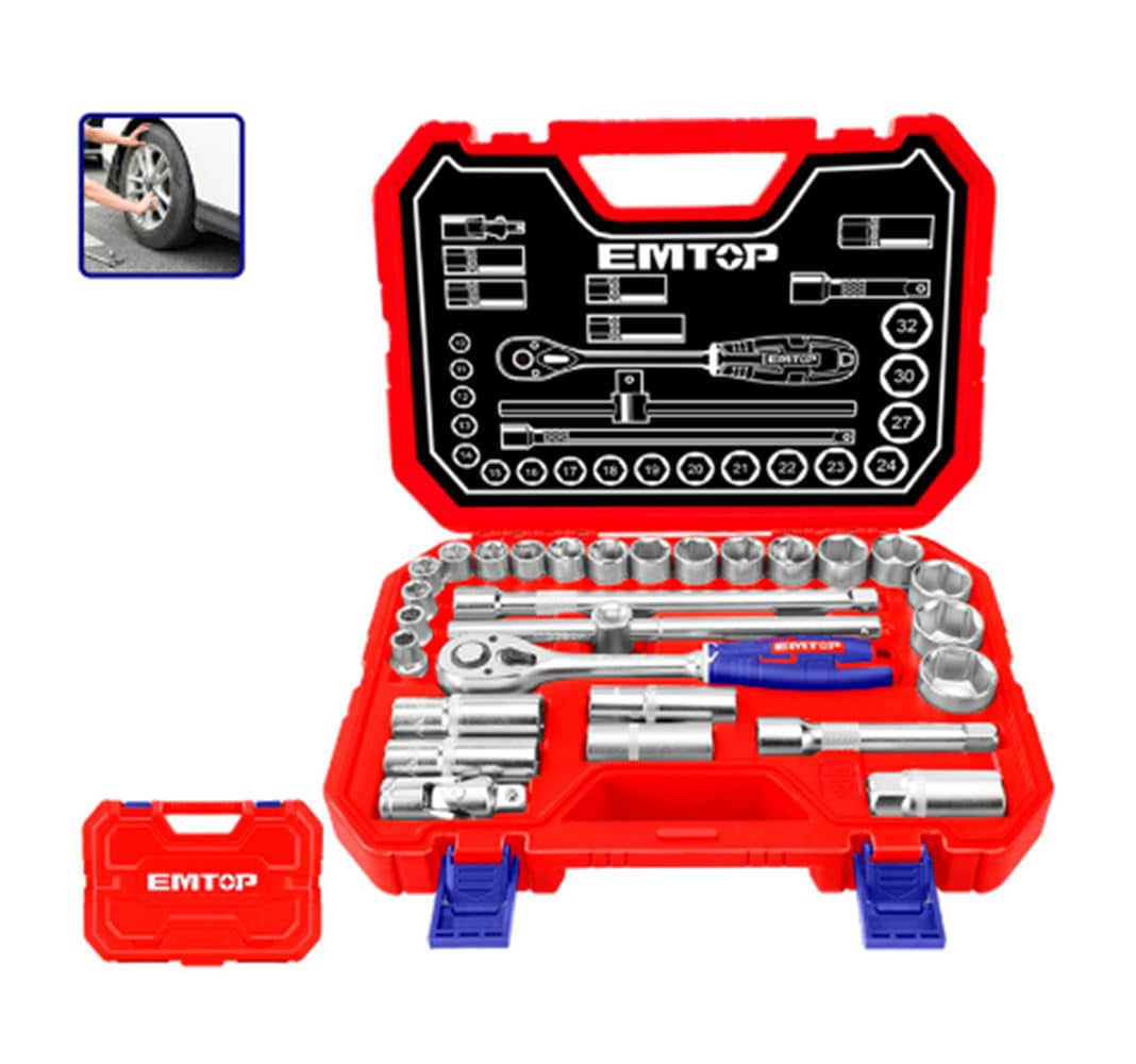 EMTOP Socket Set 28PCS 1/2" ESKT12281