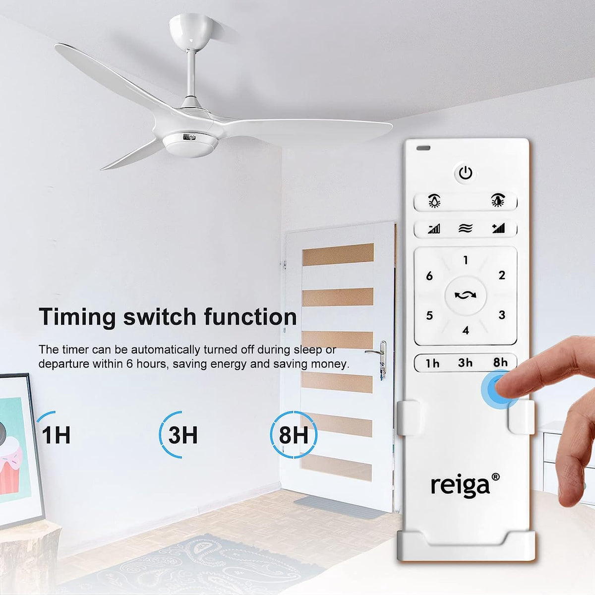 REIGA Fan 52" Ceiling YFT-7062-WH White