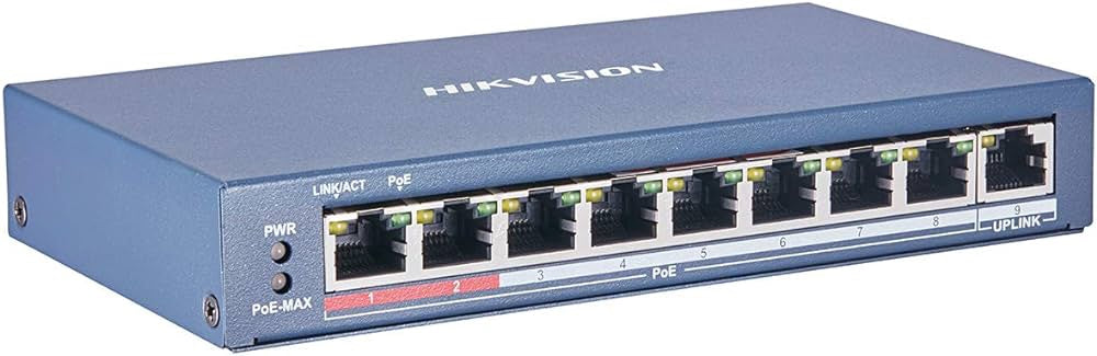 HIKVISION Security Computer Hub Switch 8 Port DS-3E0109P-E/M(B) Poe