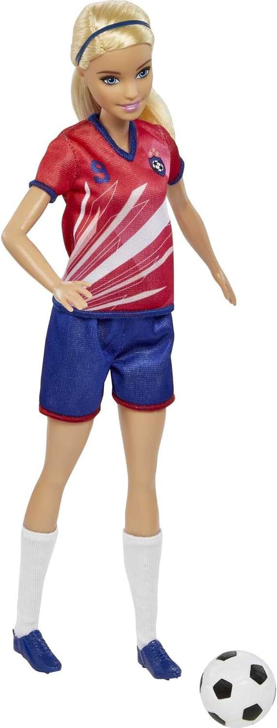 BARBIE Toy Doll Soccer Player Brunette / Blonde