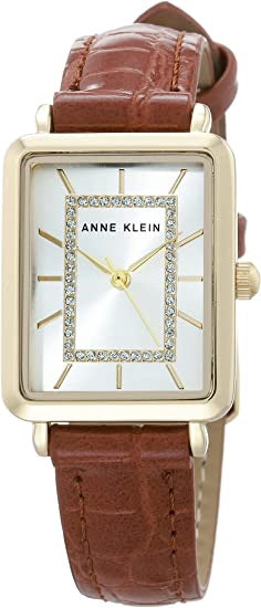 ANNE KLEIN Watch Women Glitter Accented CROCO-GRAIN Strap 3820GPHY