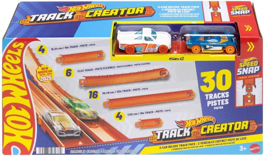 HOT WHEELS Toy Car Track Set Creator Deluxe Pack & Vehicles