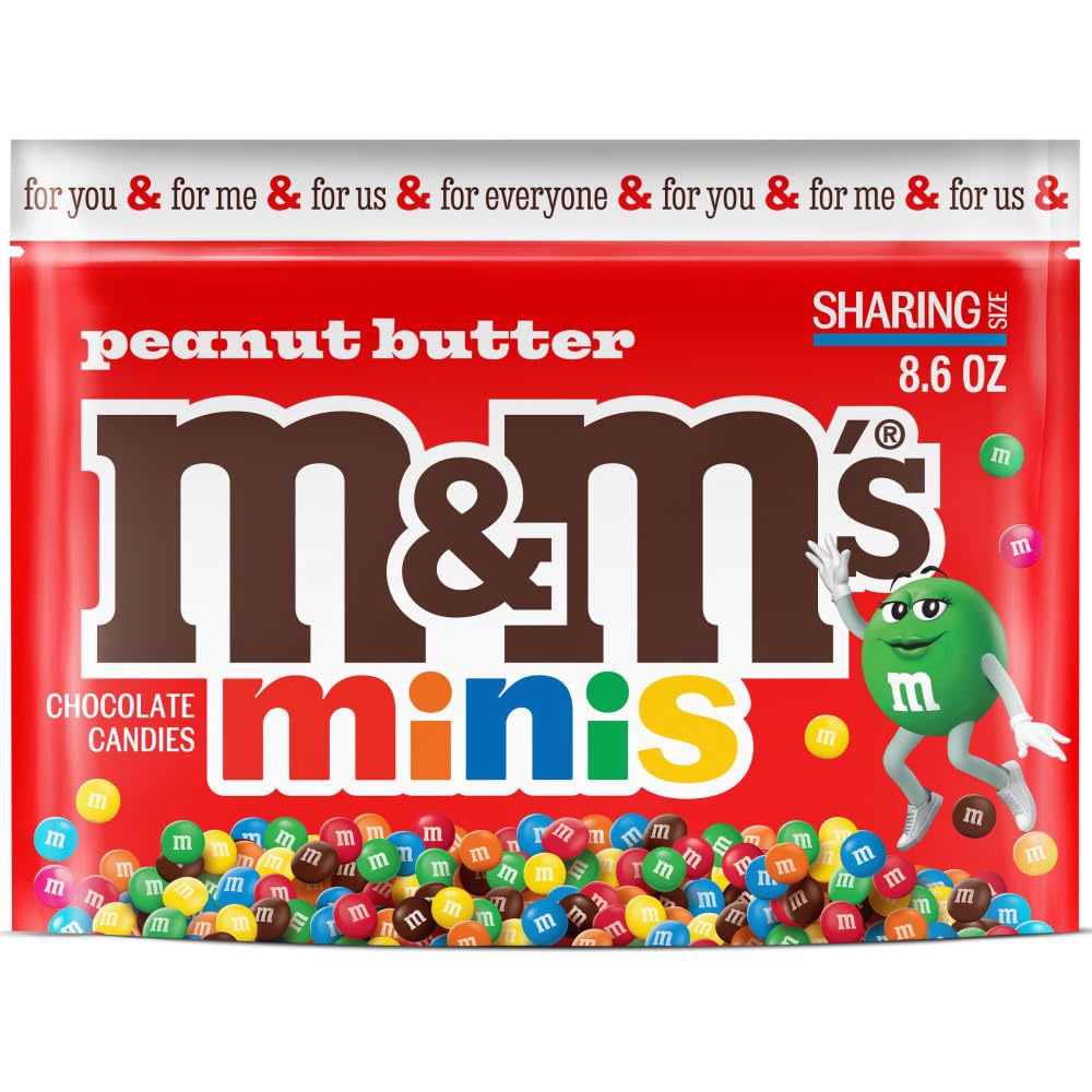 M&M Peanut Butter Minis Milk Chocolate Candies Sharing Size 8.6OZ 243.8G