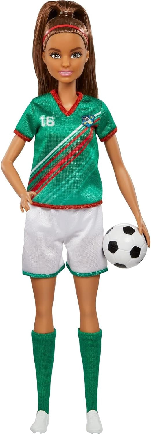 BARBIE Toy Doll Soccer Player Brunette / Blonde