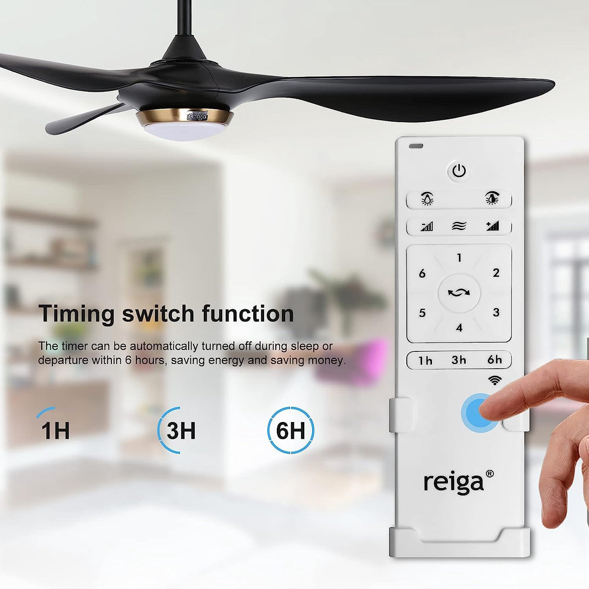 REIGA Fan 52" Ceiling YFT-7062-GB Black Gold