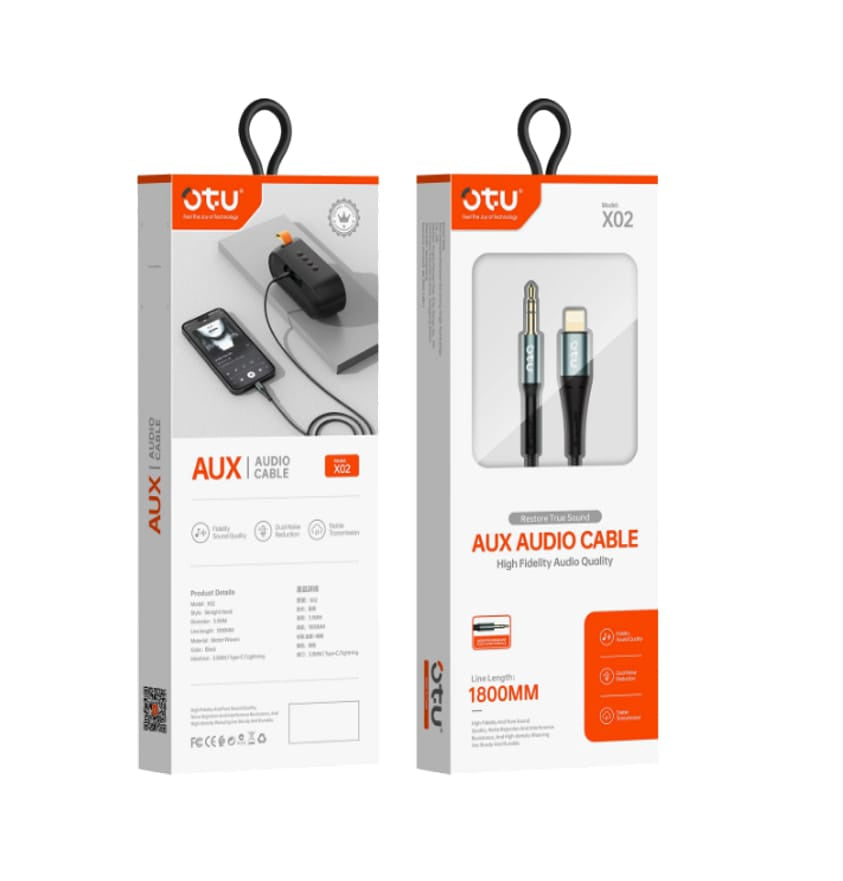 OTU Lead 1 3.5MM Male Stereo to USB TYPE-C X02-C 1800MM Aux Adapter