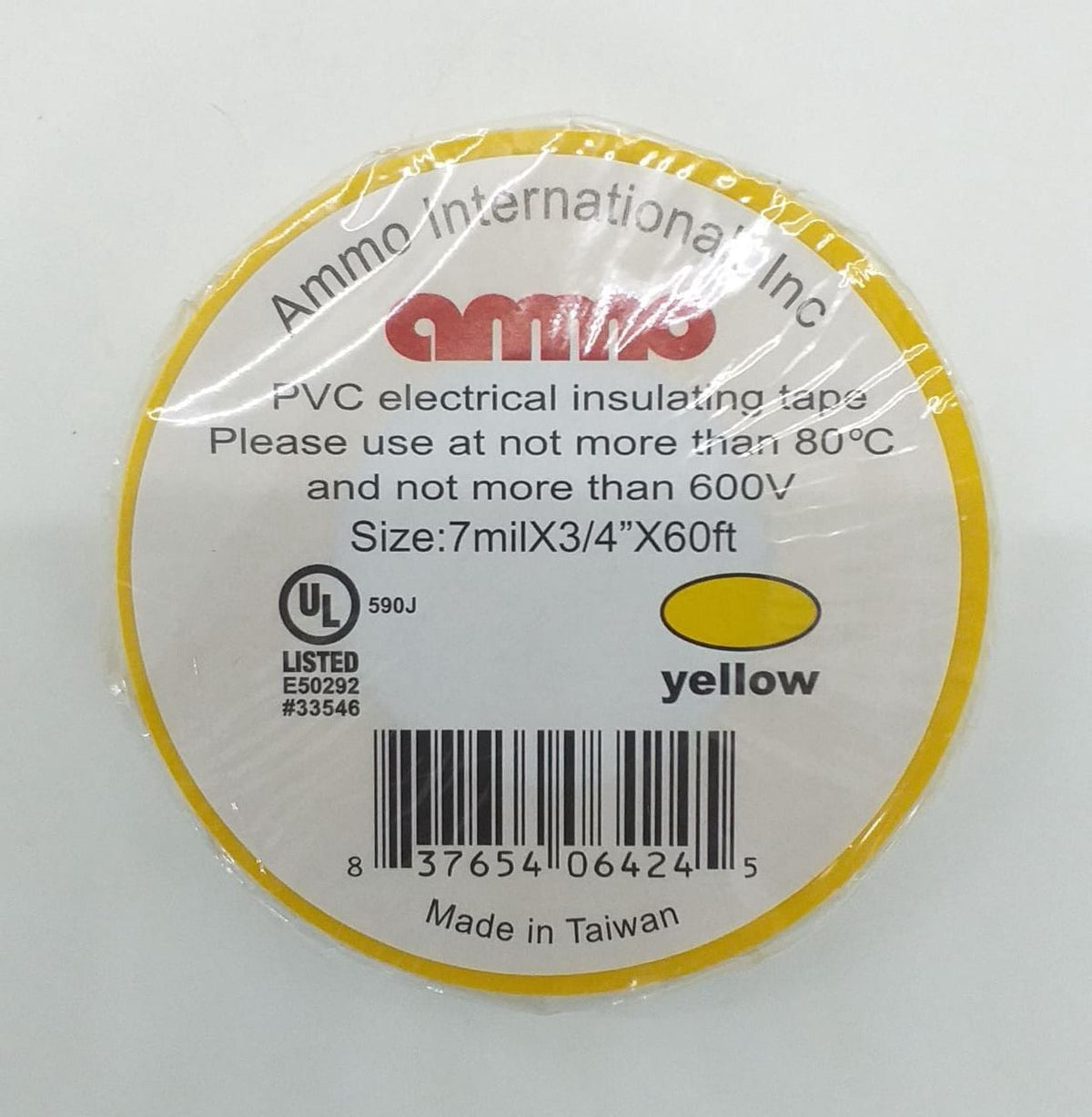 AMMO Tape Insulation PVC Yellow 3/4" X 60FT