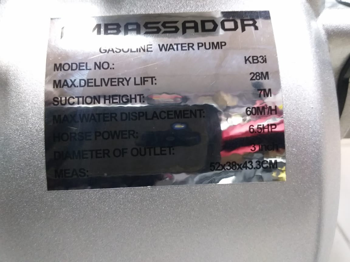AMBASSADOR Water Pump 3" KB3I