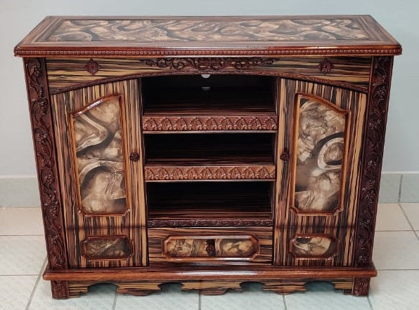 TV Stand Wood with Cupboard 758