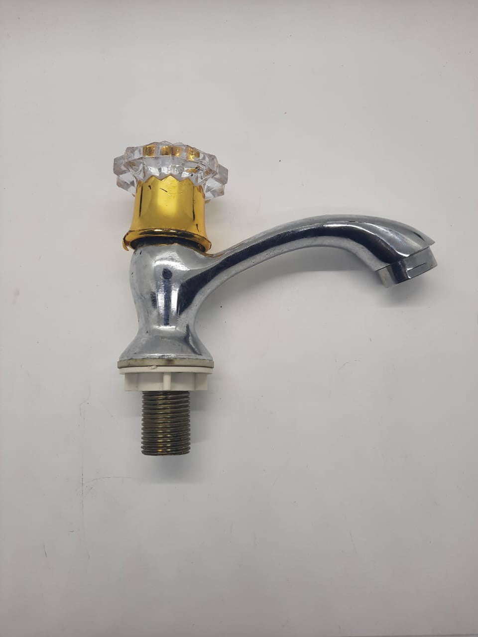 EVEREST Pillar Tap 1/2" Glass & Gold GB18145