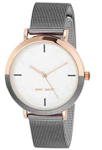NINE WEST Watch Women Mesh Bracelet Two Tone Bezel