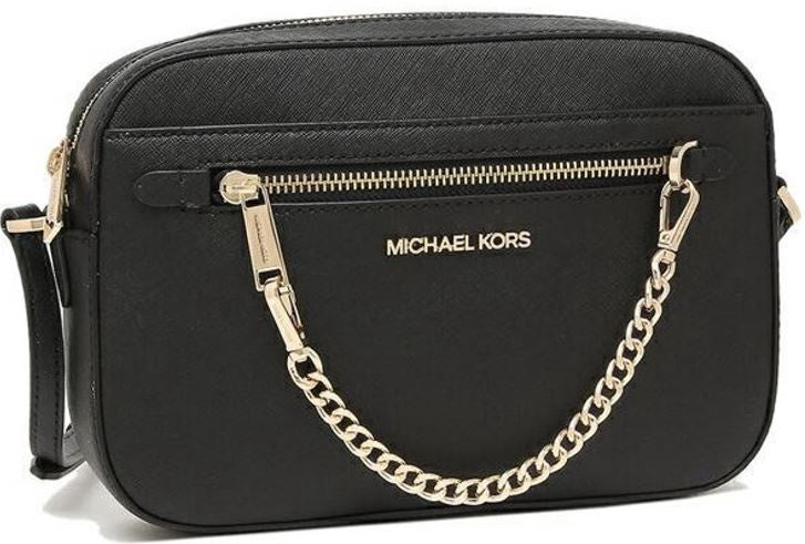 MICHAEL KORS Bag Jet Set Crossbody Black Gold Chain