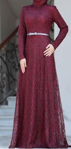 Dress Evening Lace Lined Plus Size Burgandy / Blue / Pink