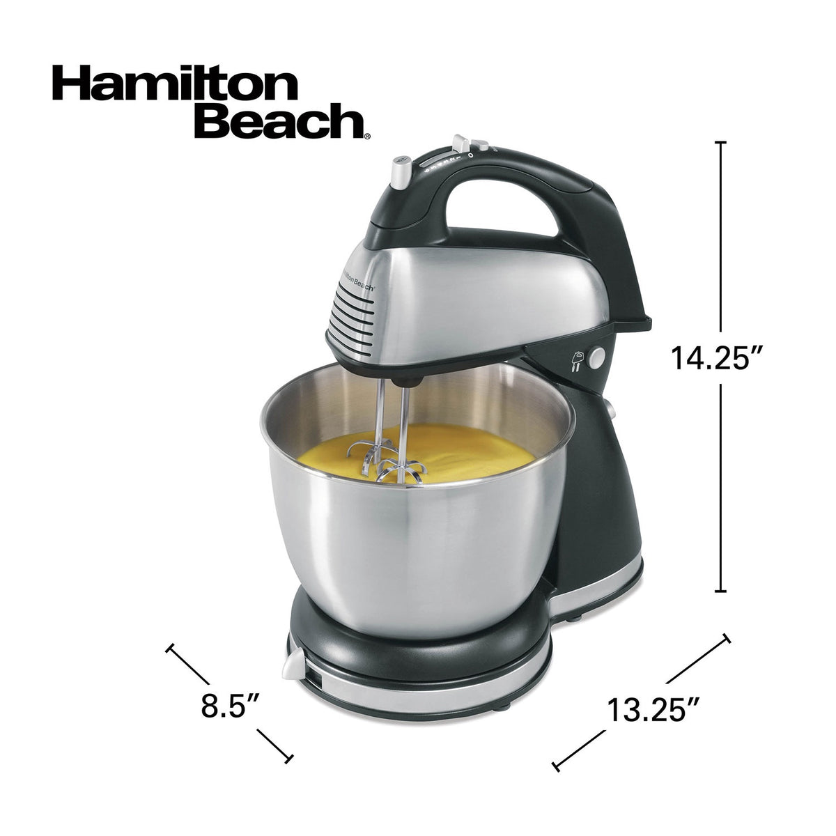 HAMILTON BEACH Cake Mixer with Bowl 64651 Stainless Steel