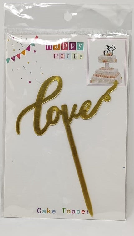 Party Cake Topper Love Gold DX002