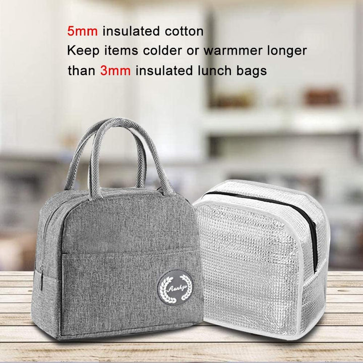 Bag Insulated Lunch Box Waterproof Lunch Tote Bag Durable Lunch Bags for Women Men Students College Work School Picnic Hiking Beach Fishing (Grey)