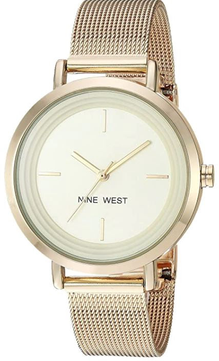 NINE WEST Watch Women's Mesh Bracelet Gold 2146CHGP