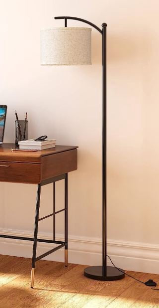 Floor Lamp Addlon Black Linen Shade