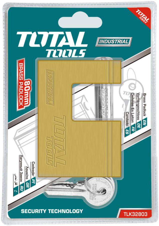 TOTAL Padlock 80MM TLK32803 Brass Block