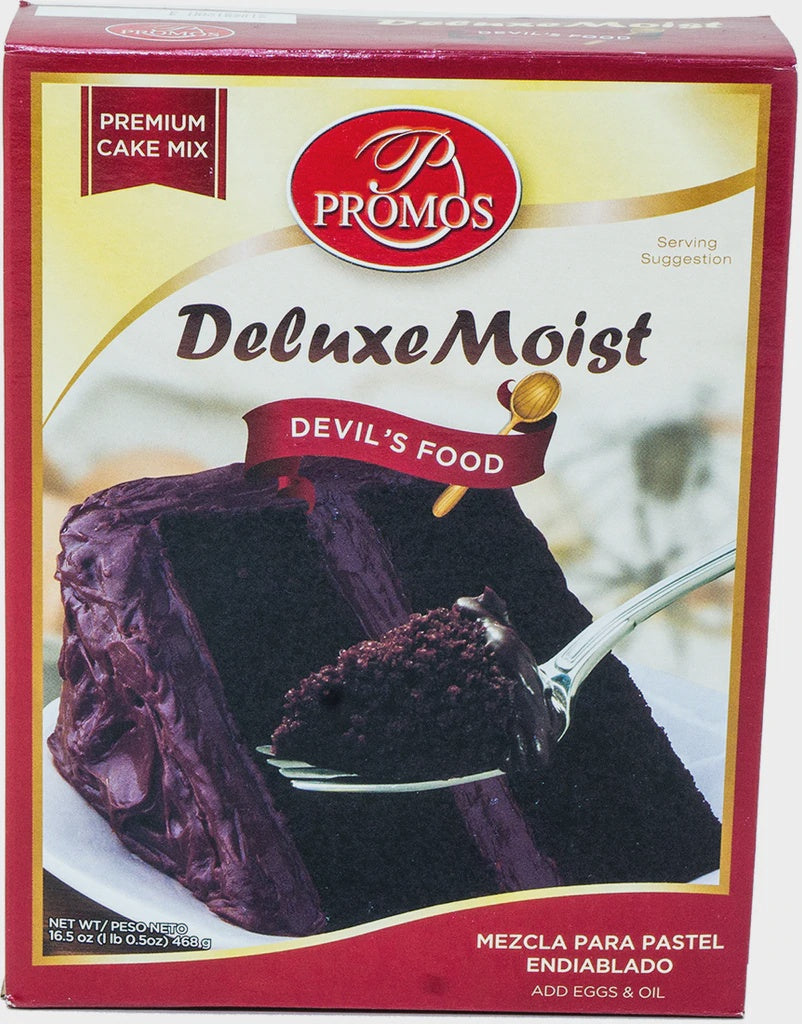 PROMOS Deluxe Moist Devil's Food Premium Cake Mix 16.5OZ 468G