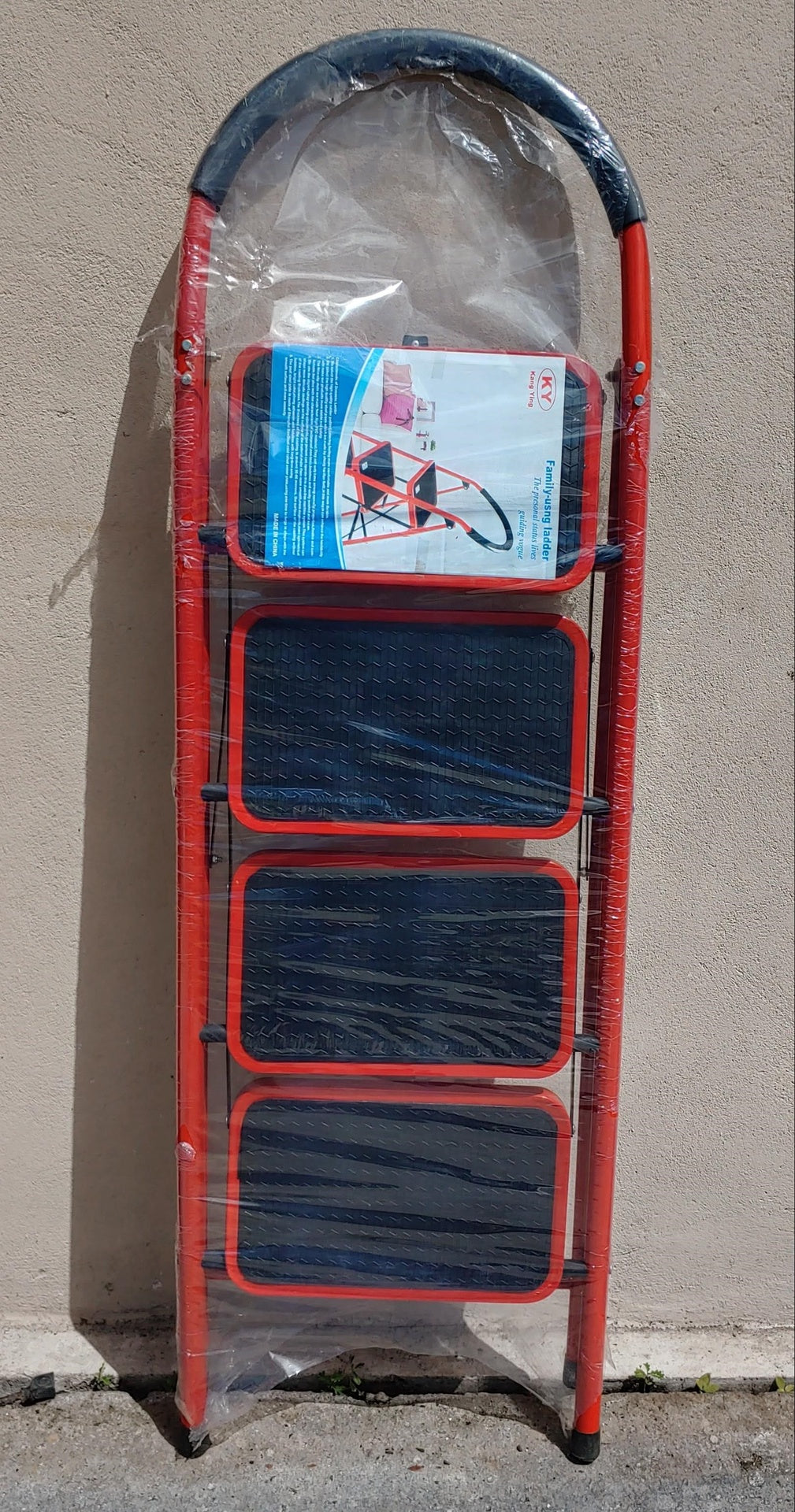 Ladder 4 Step Kang Ying Red & Black SKT14